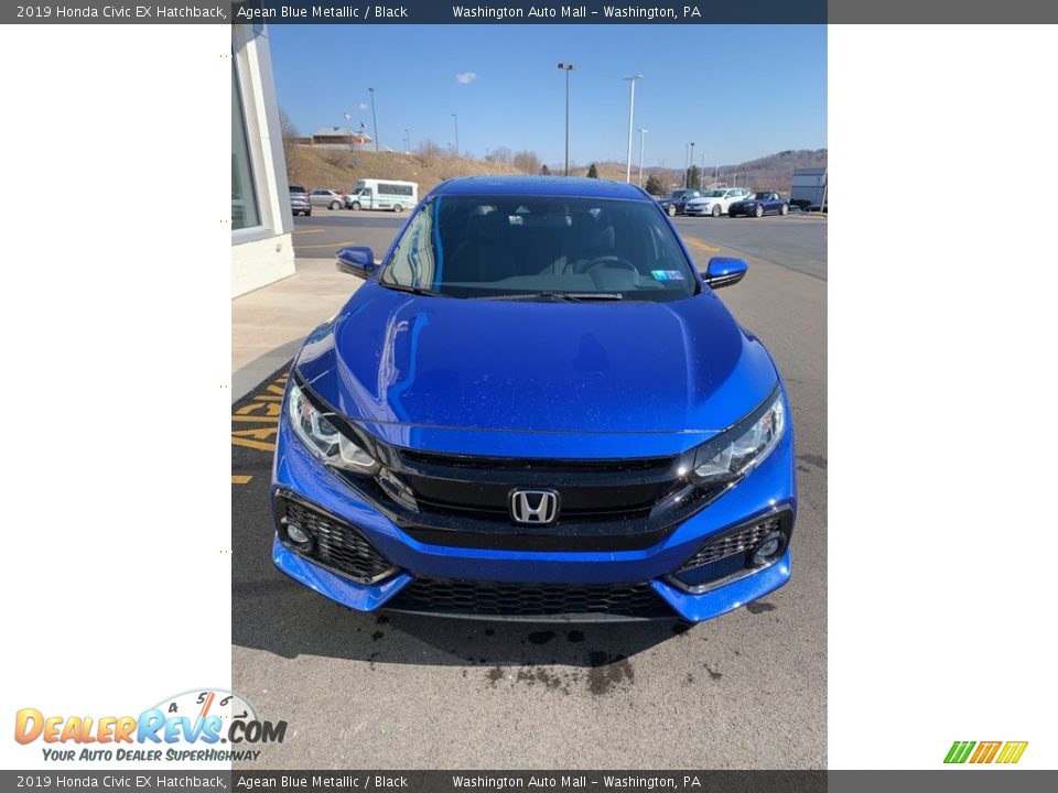 2019 Honda Civic EX Hatchback Agean Blue Metallic / Black Photo #3