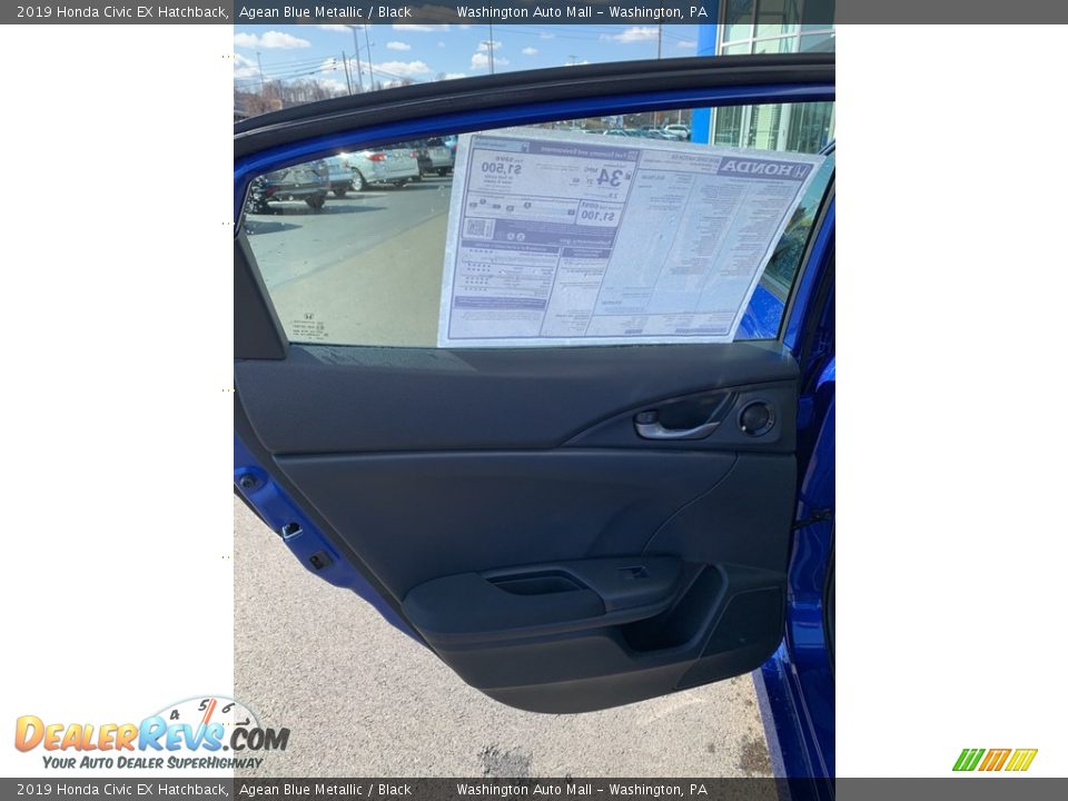 2019 Honda Civic EX Hatchback Agean Blue Metallic / Black Photo #16