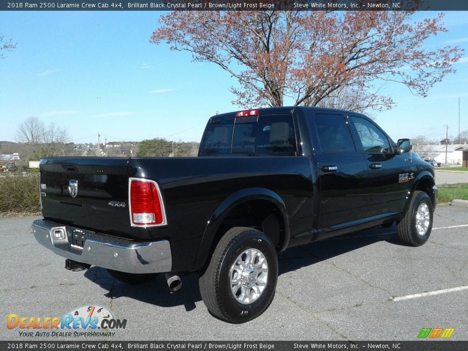 2018 Ram 2500 Laramie Crew Cab 4x4 Brilliant Black Crystal Pearl / Brown/Light Frost Beige Photo #6