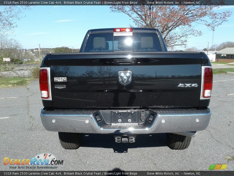 2018 Ram 2500 Laramie Crew Cab 4x4 Brilliant Black Crystal Pearl / Brown/Light Frost Beige Photo #7