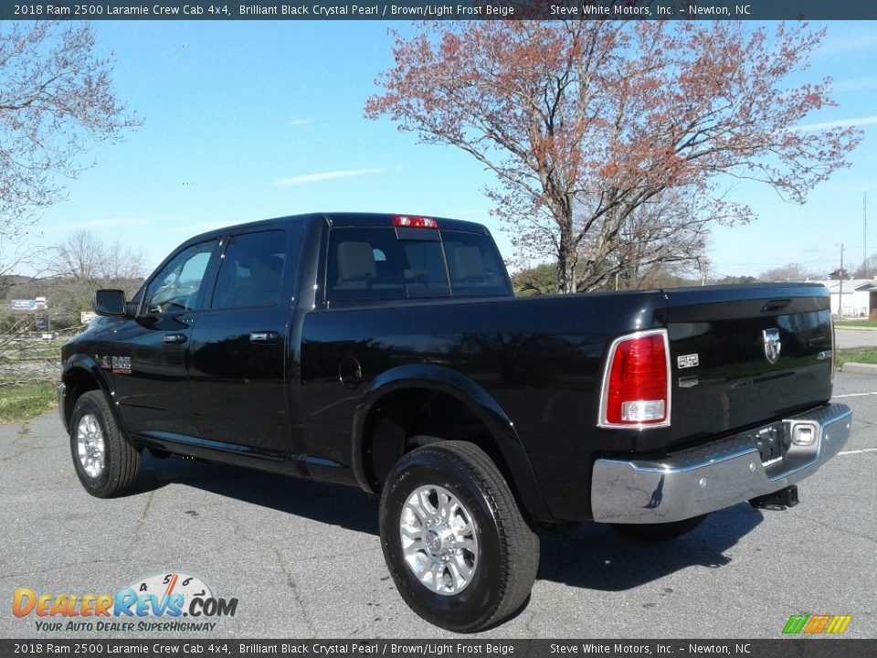 2018 Ram 2500 Laramie Crew Cab 4x4 Brilliant Black Crystal Pearl / Brown/Light Frost Beige Photo #8