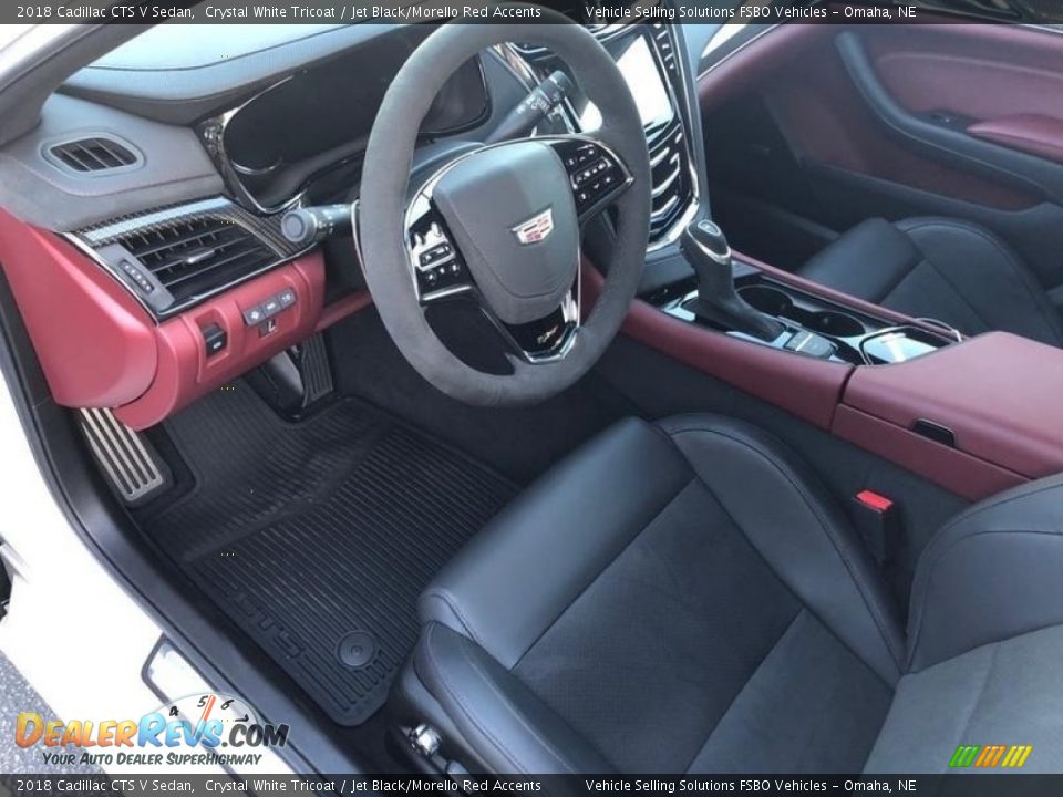 Jet Black/Morello Red Accents Interior - 2018 Cadillac CTS V Sedan Photo #4
