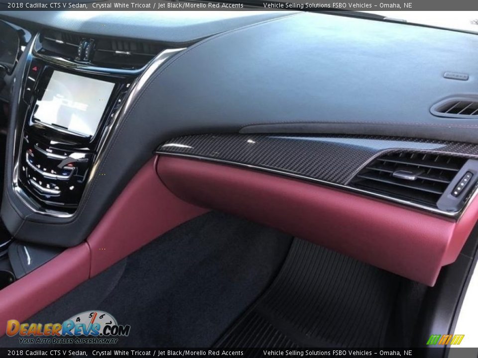 2018 Cadillac CTS V Sedan Crystal White Tricoat / Jet Black/Morello Red Accents Photo #5