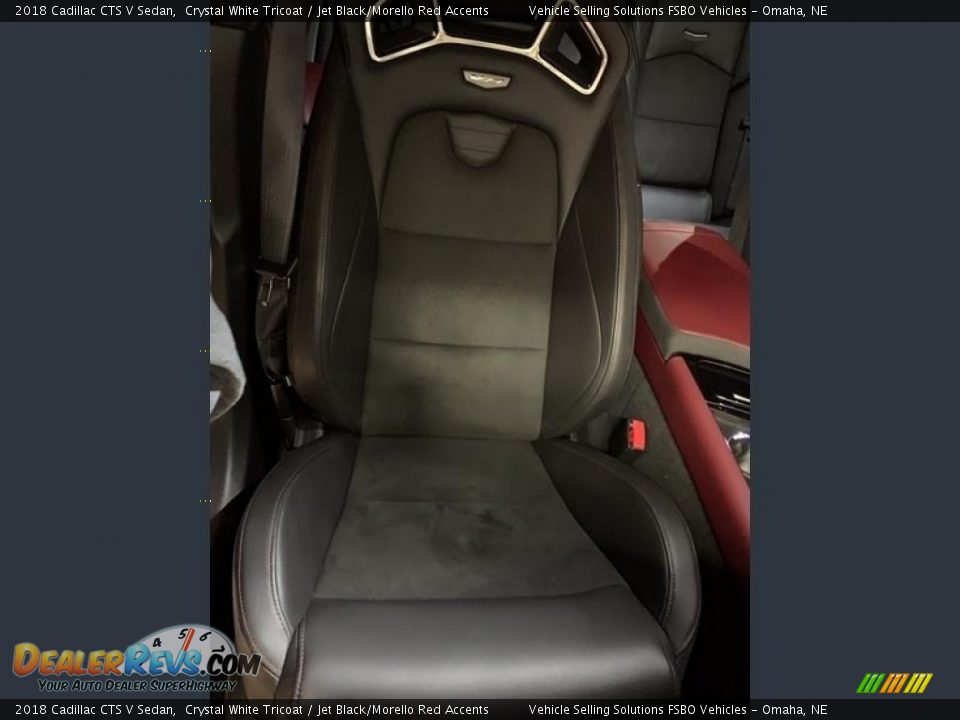 2018 Cadillac CTS V Sedan Crystal White Tricoat / Jet Black/Morello Red Accents Photo #6