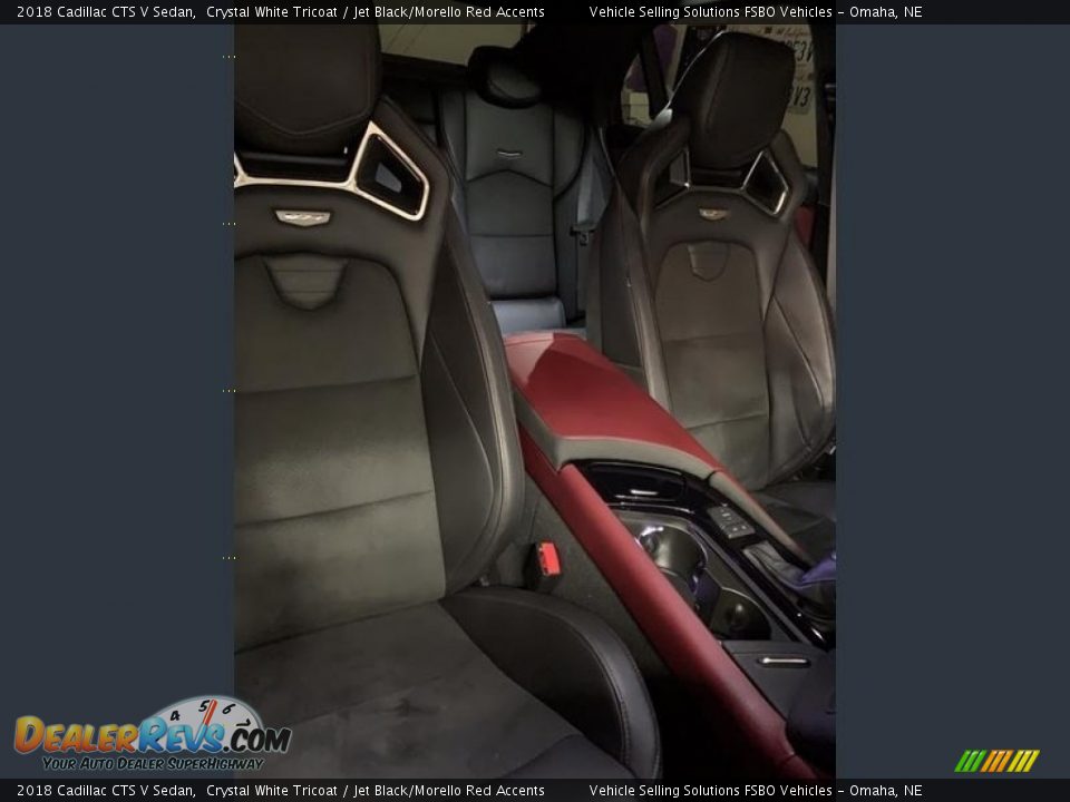 2018 Cadillac CTS V Sedan Crystal White Tricoat / Jet Black/Morello Red Accents Photo #7
