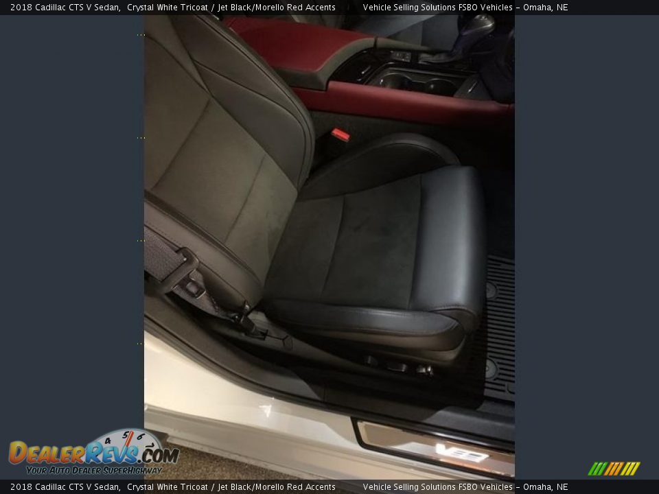 2018 Cadillac CTS V Sedan Crystal White Tricoat / Jet Black/Morello Red Accents Photo #8