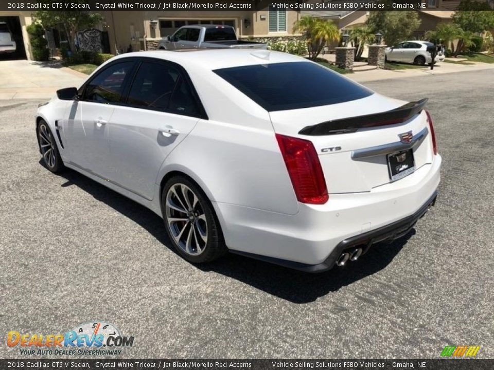 2018 Cadillac CTS V Sedan Crystal White Tricoat / Jet Black/Morello Red Accents Photo #12