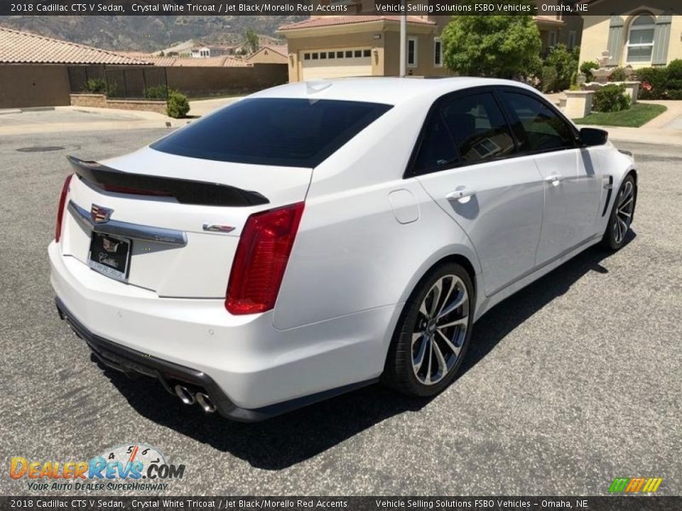2018 Cadillac CTS V Sedan Crystal White Tricoat / Jet Black/Morello Red Accents Photo #13