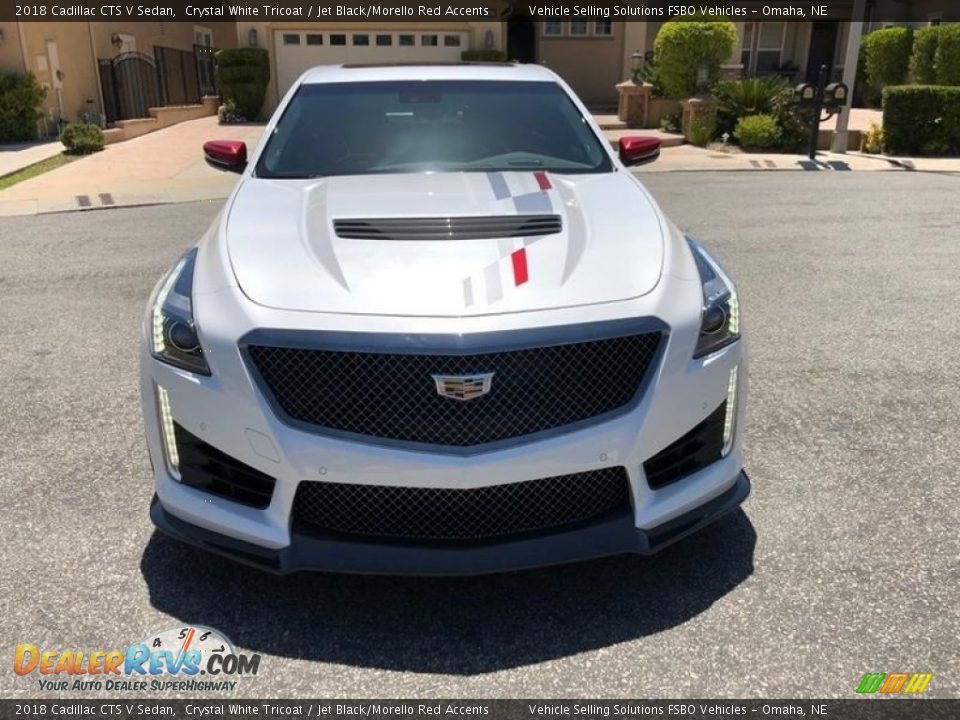 2018 Cadillac CTS V Sedan Crystal White Tricoat / Jet Black/Morello Red Accents Photo #14