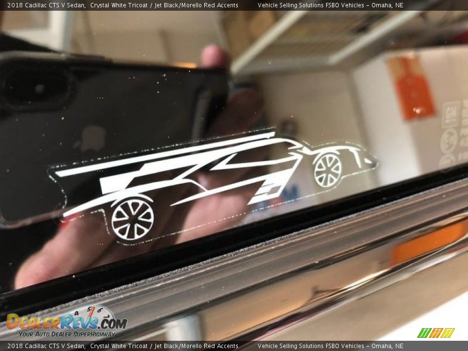 2018 Cadillac CTS V Sedan Crystal White Tricoat / Jet Black/Morello Red Accents Photo #19