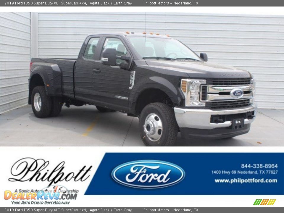 2019 Ford F350 Super Duty XLT SuperCab 4x4 Agate Black / Earth Gray Photo #1