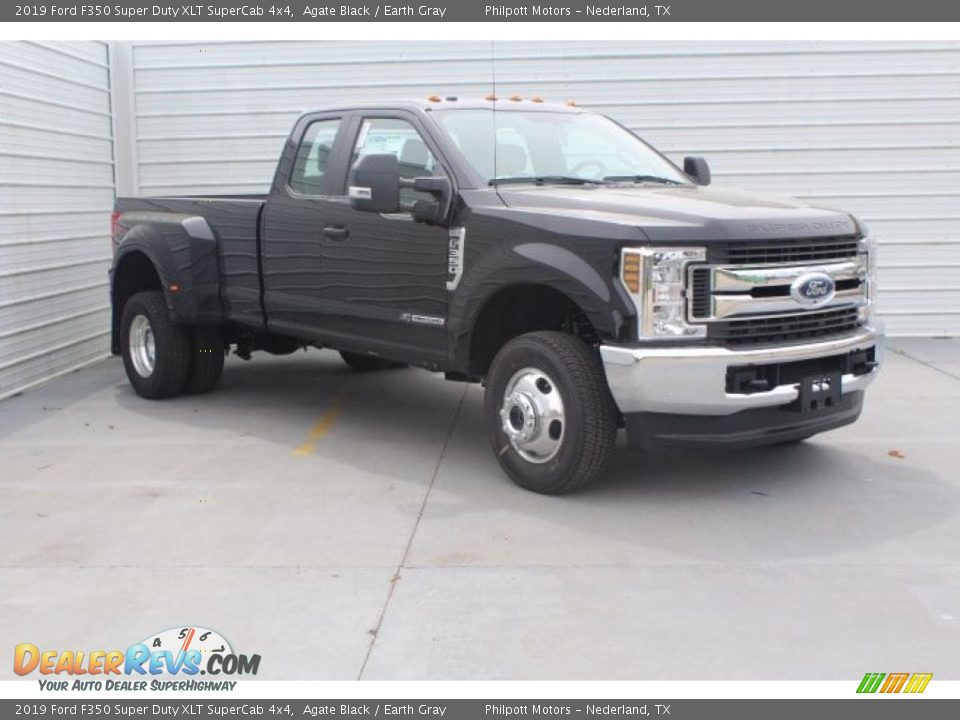 2019 Ford F350 Super Duty XLT SuperCab 4x4 Agate Black / Earth Gray Photo #2