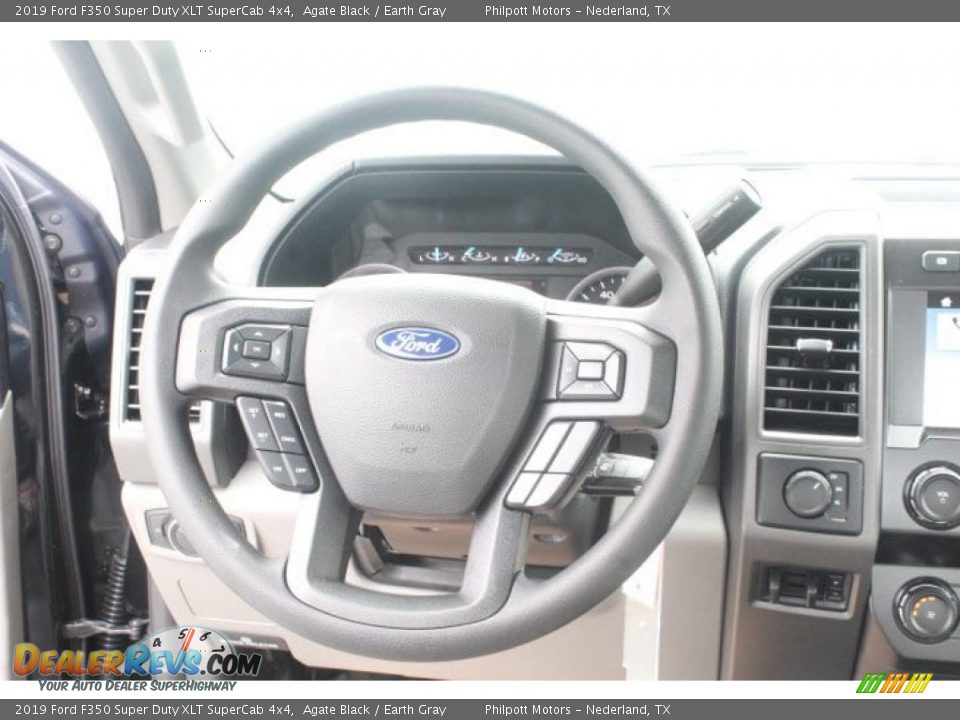 2019 Ford F350 Super Duty XLT SuperCab 4x4 Agate Black / Earth Gray Photo #19