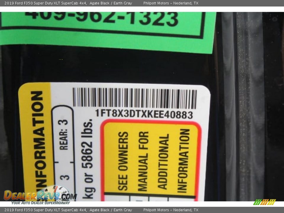 2019 Ford F350 Super Duty XLT SuperCab 4x4 Agate Black / Earth Gray Photo #22