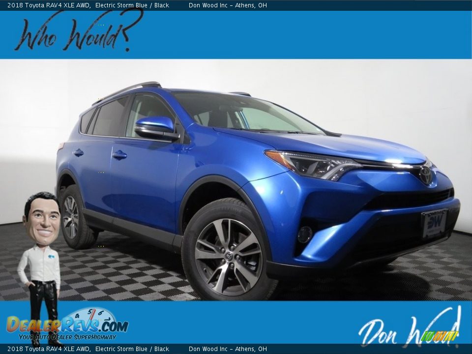 2018 Toyota RAV4 XLE AWD Electric Storm Blue / Black Photo #1