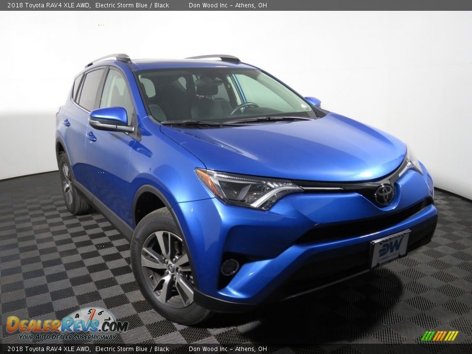 2018 Toyota RAV4 XLE AWD Electric Storm Blue / Black Photo #3
