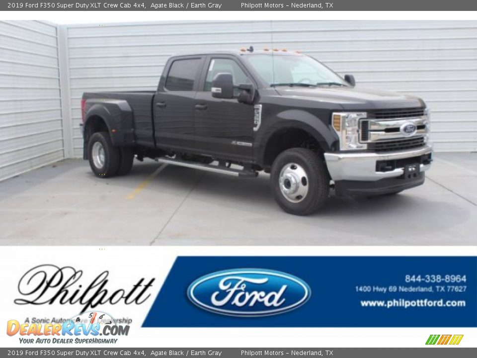 2019 Ford F350 Super Duty XLT Crew Cab 4x4 Agate Black / Earth Gray Photo #1
