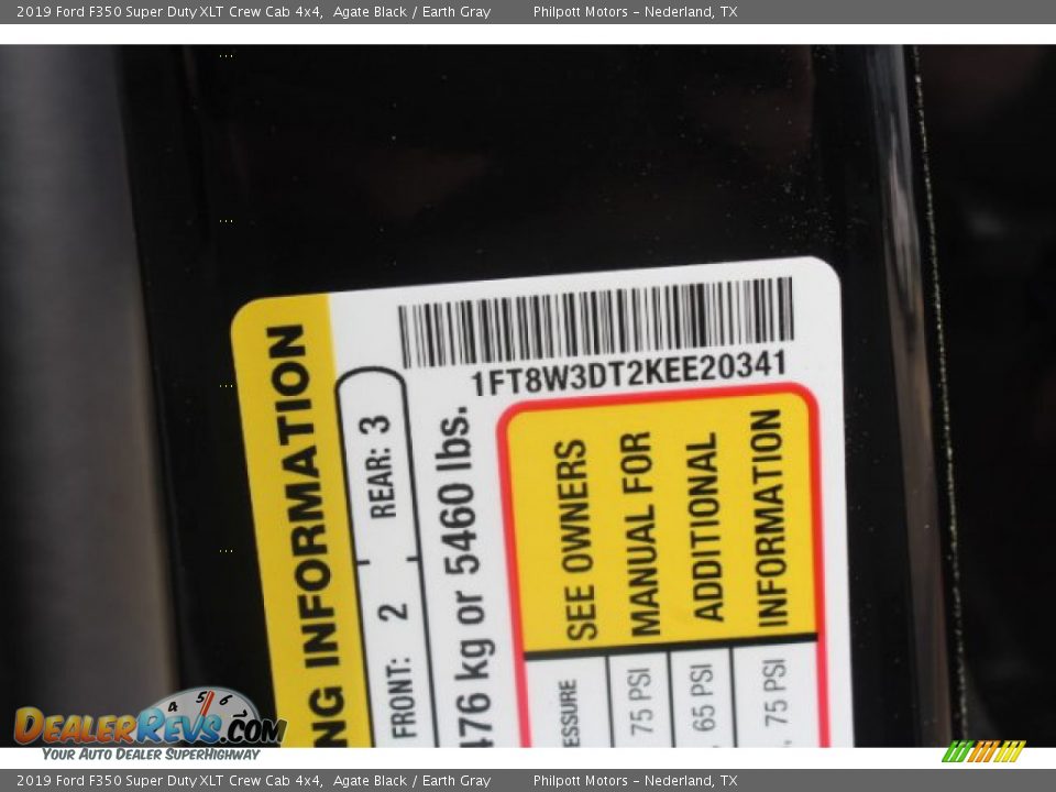 2019 Ford F350 Super Duty XLT Crew Cab 4x4 Agate Black / Earth Gray Photo #21