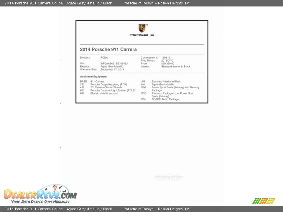 2014 Porsche 911 Carrera Coupe Agate Grey Metallic / Black Photo #26