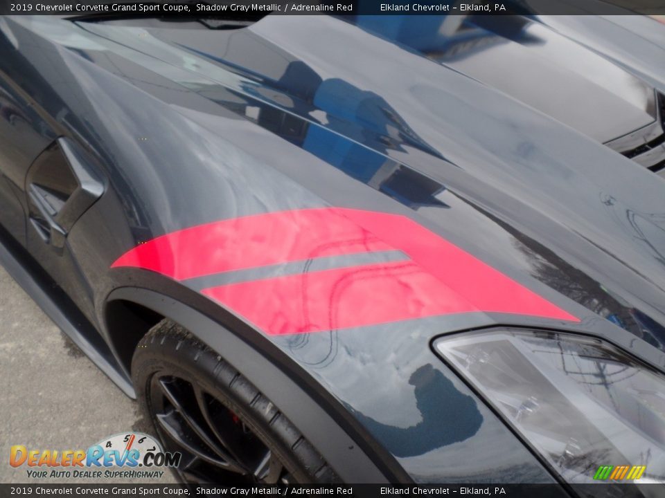 2019 Chevrolet Corvette Grand Sport Coupe Shadow Gray Metallic / Adrenaline Red Photo #19