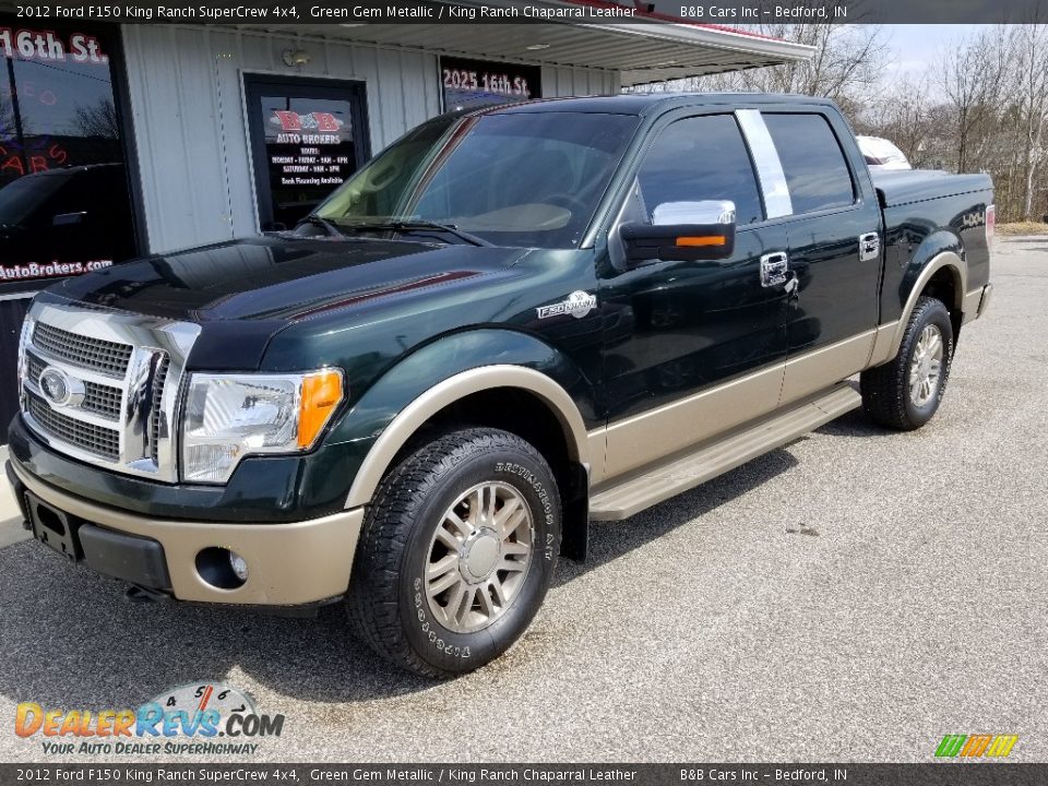 2012 Ford F150 King Ranch SuperCrew 4x4 Green Gem Metallic / King Ranch Chaparral Leather Photo #1