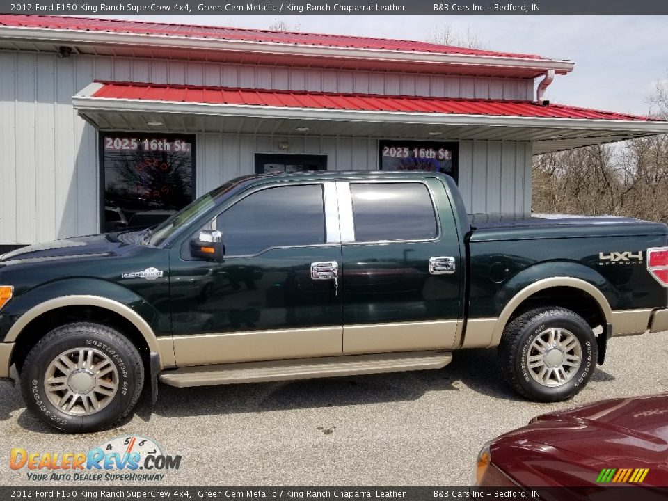 2012 Ford F150 King Ranch SuperCrew 4x4 Green Gem Metallic / King Ranch Chaparral Leather Photo #2