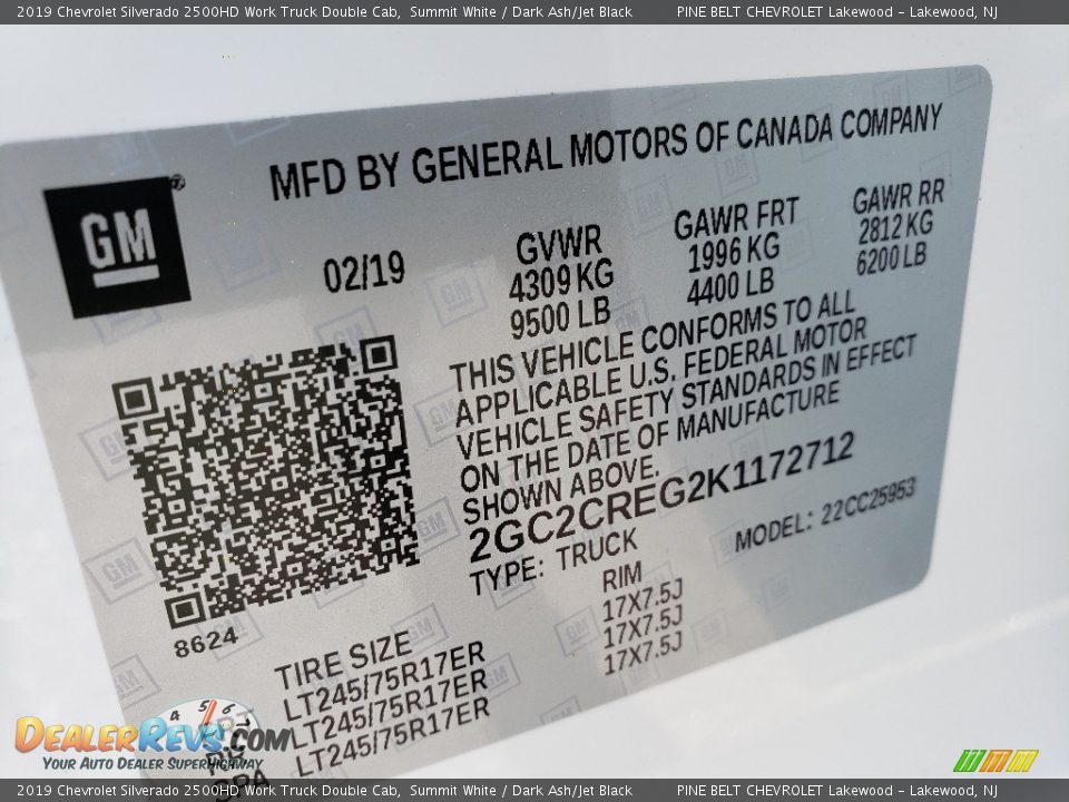 2019 Chevrolet Silverado 2500HD Work Truck Double Cab Summit White / Dark Ash/Jet Black Photo #9