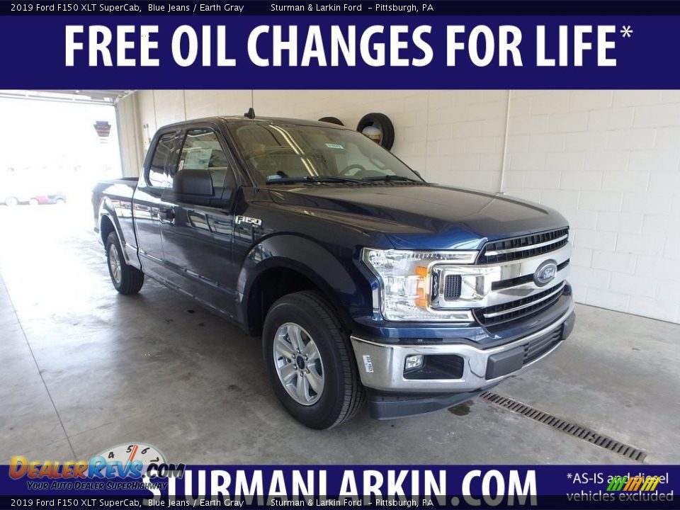 2019 Ford F150 XLT SuperCab Blue Jeans / Earth Gray Photo #1