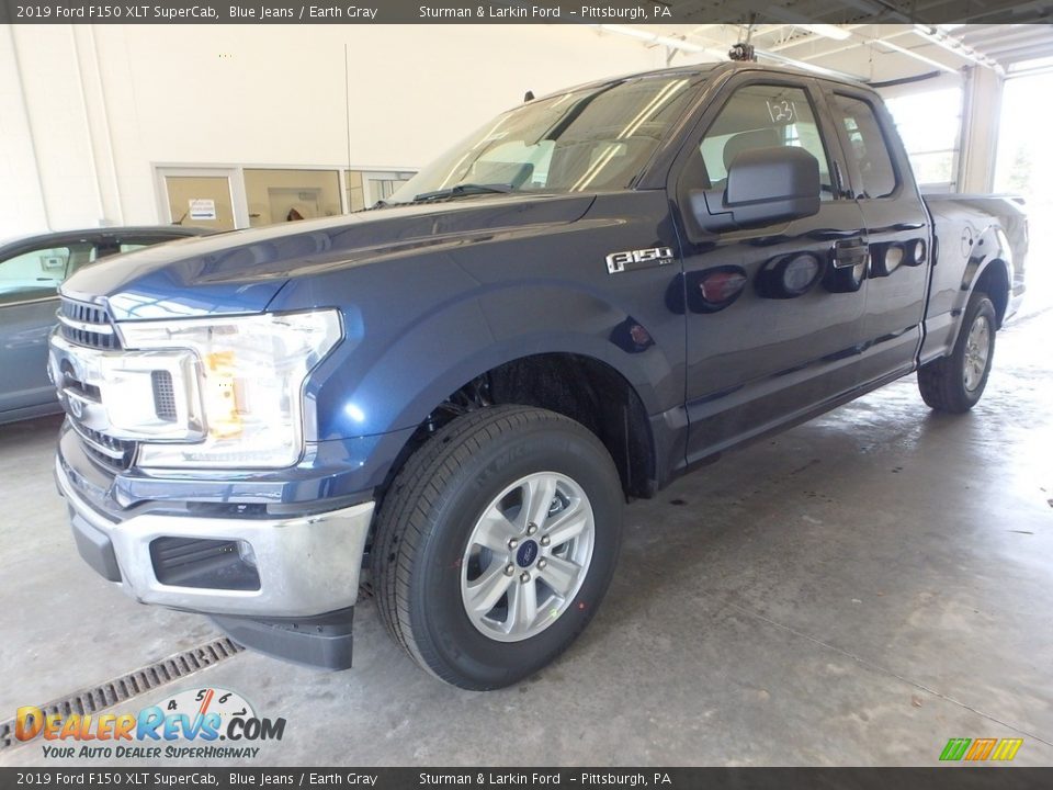 2019 Ford F150 XLT SuperCab Blue Jeans / Earth Gray Photo #4
