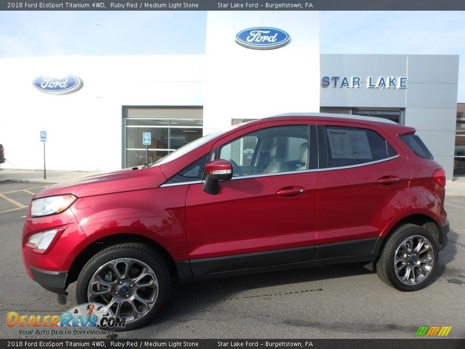 2018 Ford EcoSport Titanium 4WD Ruby Red / Medium Light Stone Photo #1