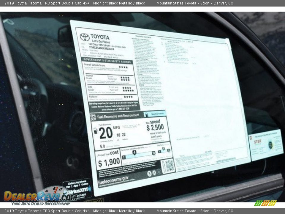 2019 Toyota Tacoma TRD Sport Double Cab 4x4 Midnight Black Metallic / Black Photo #11