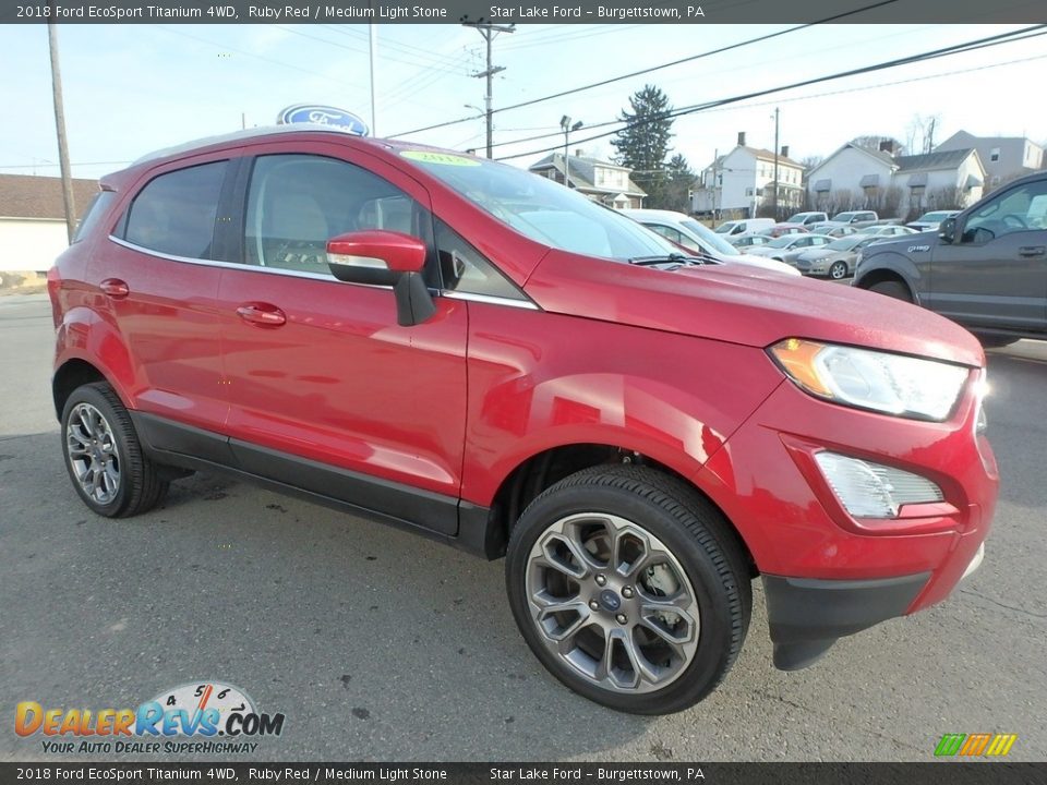 2018 Ford EcoSport Titanium 4WD Ruby Red / Medium Light Stone Photo #3