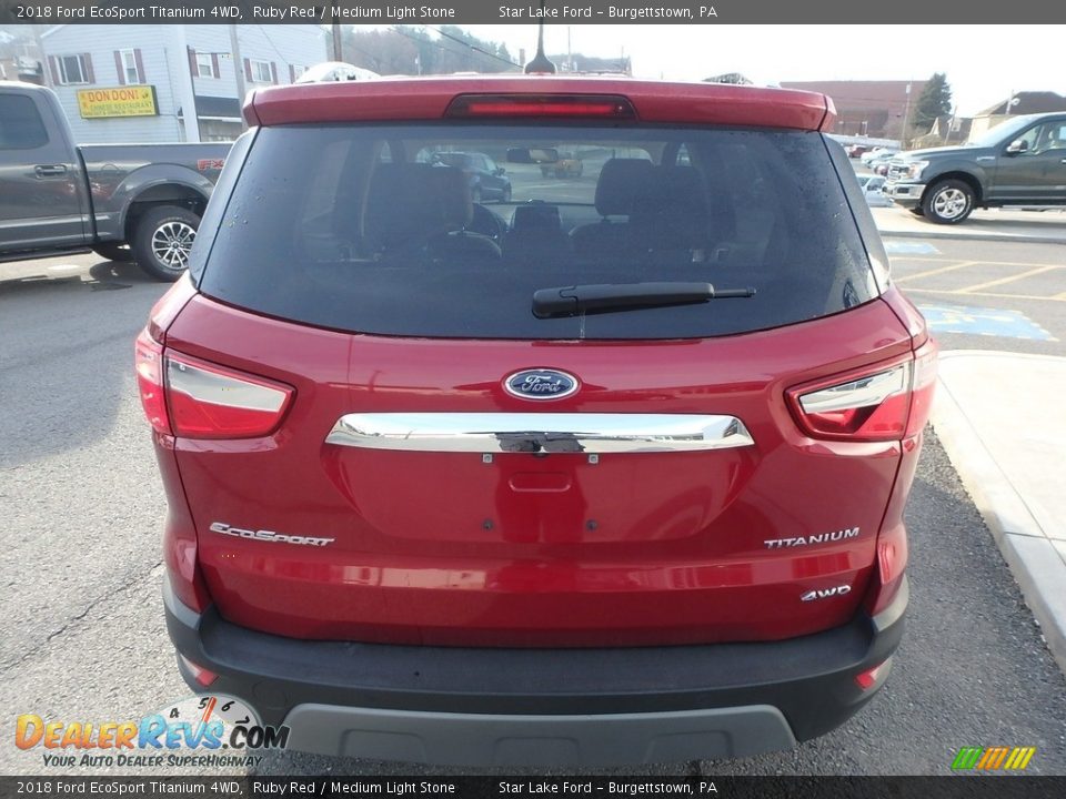 2018 Ford EcoSport Titanium 4WD Ruby Red / Medium Light Stone Photo #7