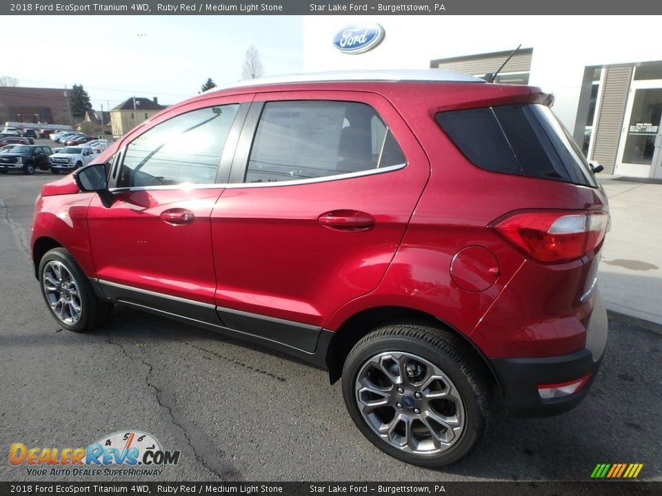 2018 Ford EcoSport Titanium 4WD Ruby Red / Medium Light Stone Photo #8