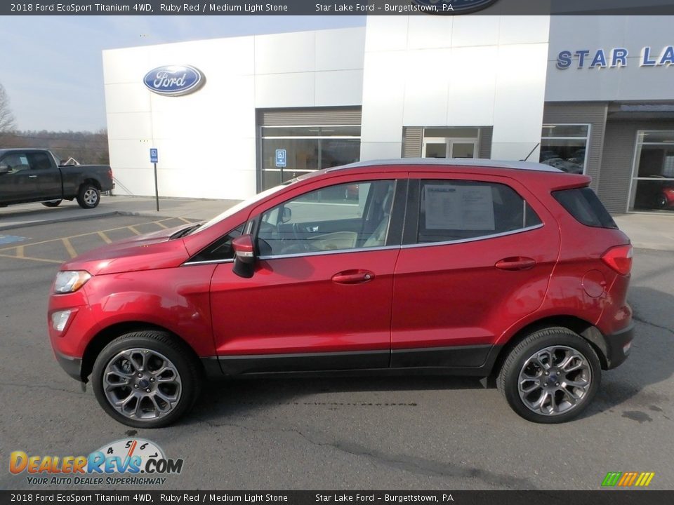 2018 Ford EcoSport Titanium 4WD Ruby Red / Medium Light Stone Photo #9