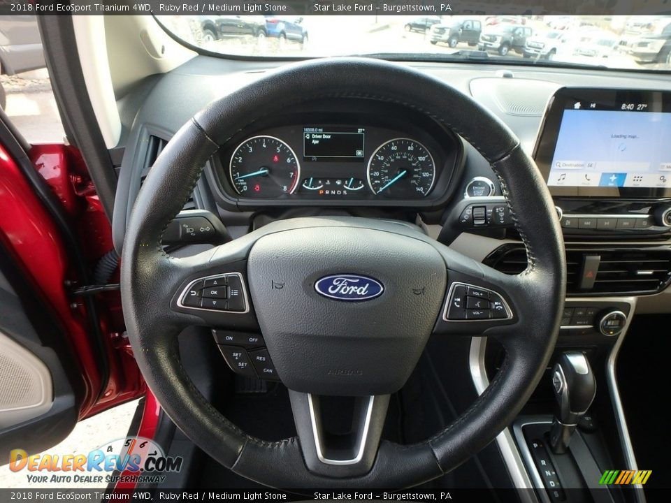 2018 Ford EcoSport Titanium 4WD Ruby Red / Medium Light Stone Photo #17
