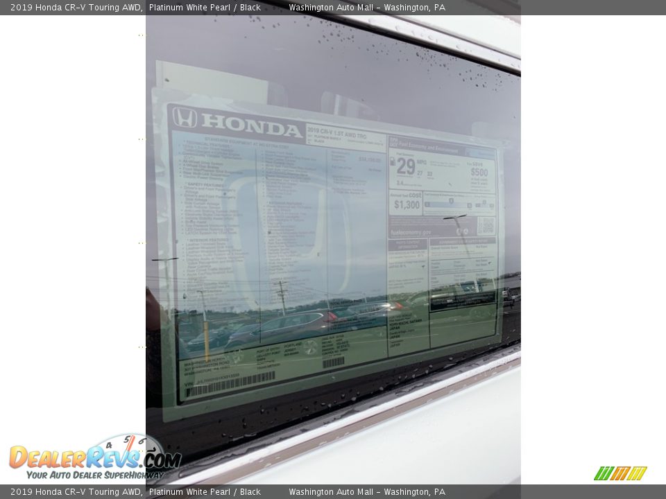 2019 Honda CR-V Touring AWD Platinum White Pearl / Black Photo #15