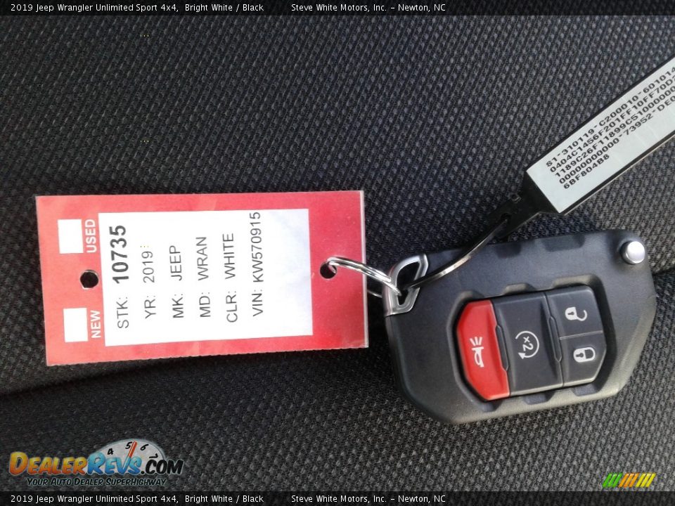 2019 Jeep Wrangler Unlimited Sport 4x4 Bright White / Black Photo #26