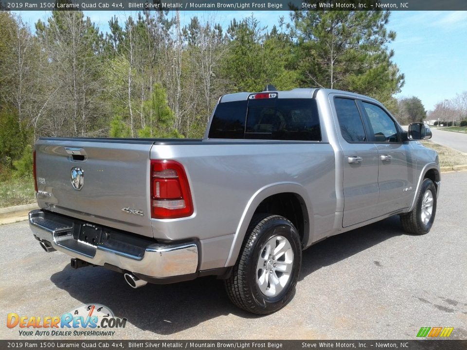2019 Ram 1500 Laramie Quad Cab 4x4 Billett Silver Metallic / Mountain Brown/Light Frost Beige Photo #6