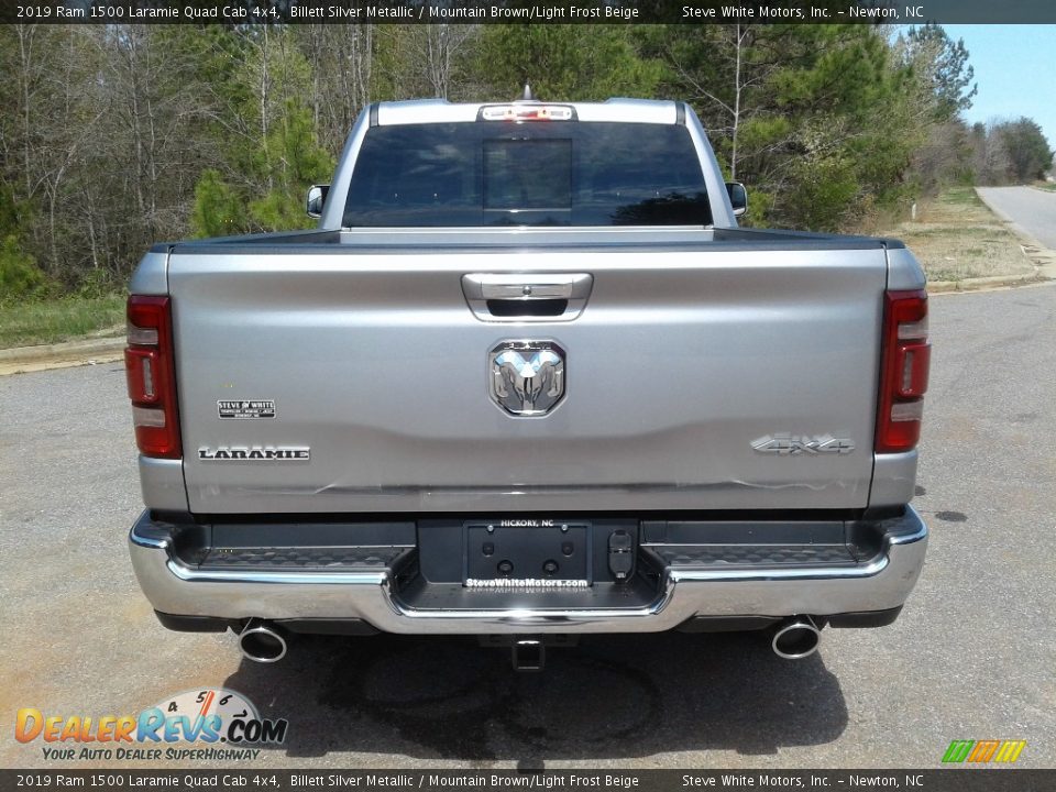 2019 Ram 1500 Laramie Quad Cab 4x4 Billett Silver Metallic / Mountain Brown/Light Frost Beige Photo #7