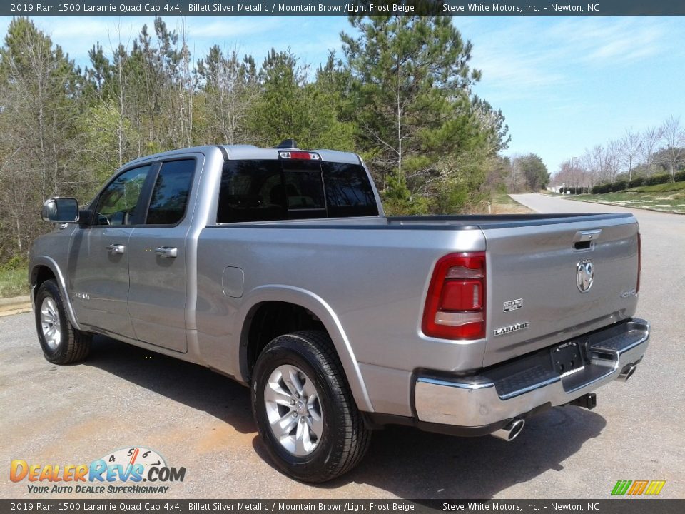 2019 Ram 1500 Laramie Quad Cab 4x4 Billett Silver Metallic / Mountain Brown/Light Frost Beige Photo #8