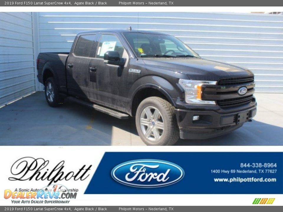 2019 Ford F150 Lariat SuperCrew 4x4 Agate Black / Black Photo #1