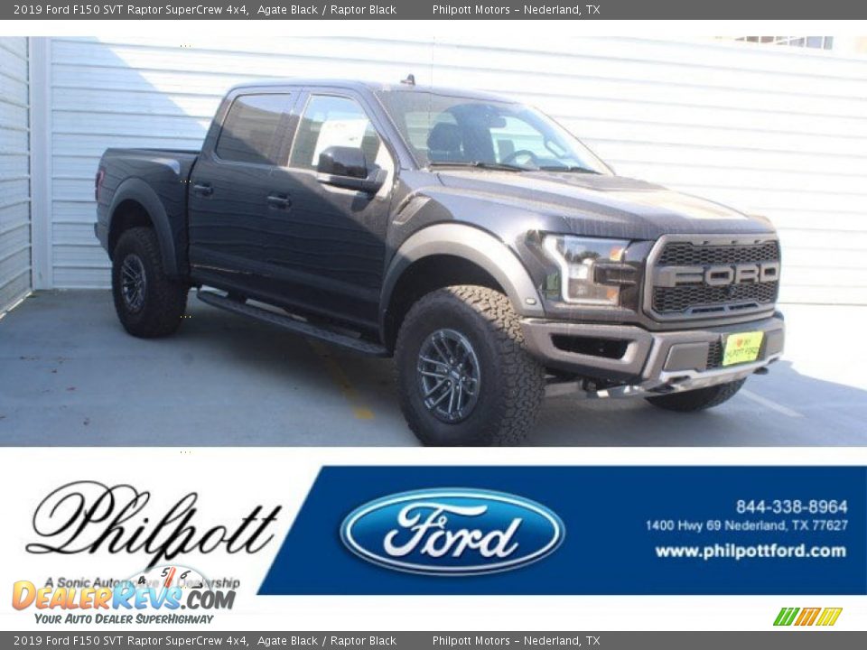 2019 Ford F150 SVT Raptor SuperCrew 4x4 Agate Black / Raptor Black Photo #1