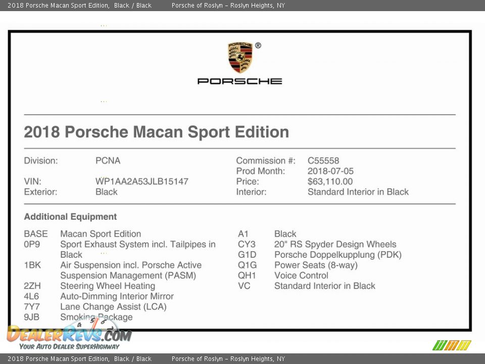 2018 Porsche Macan Sport Edition Black / Black Photo #26