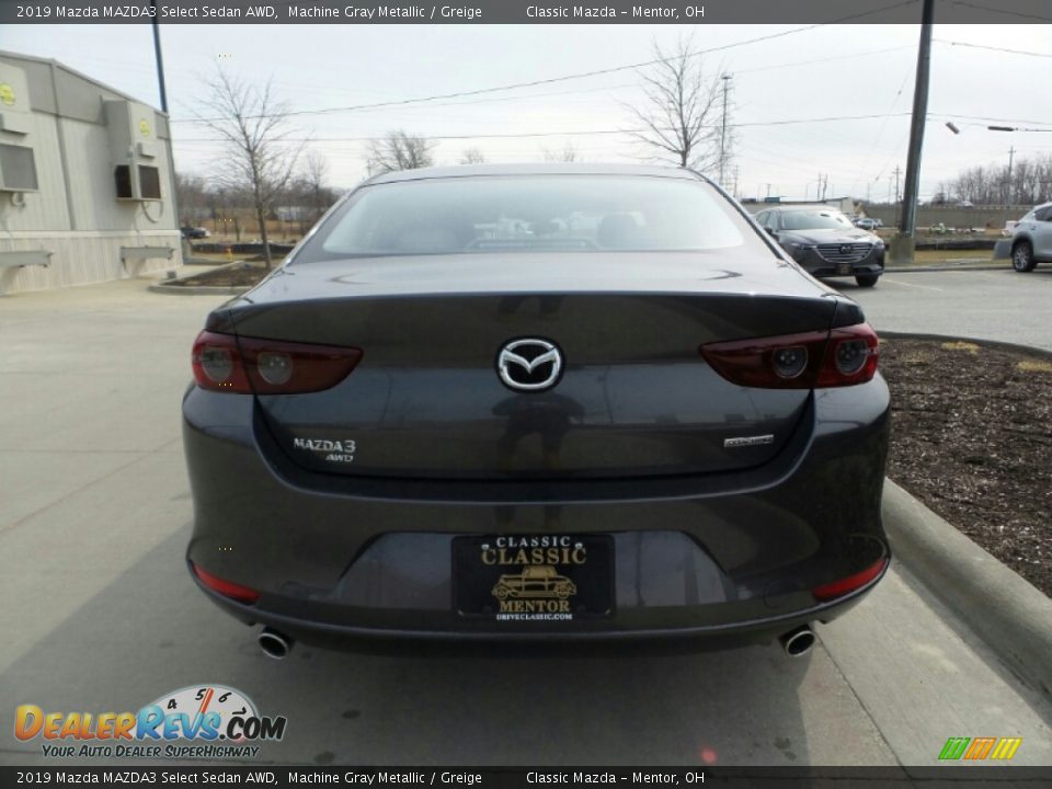 2019 Mazda MAZDA3 Select Sedan AWD Machine Gray Metallic / Greige Photo #3
