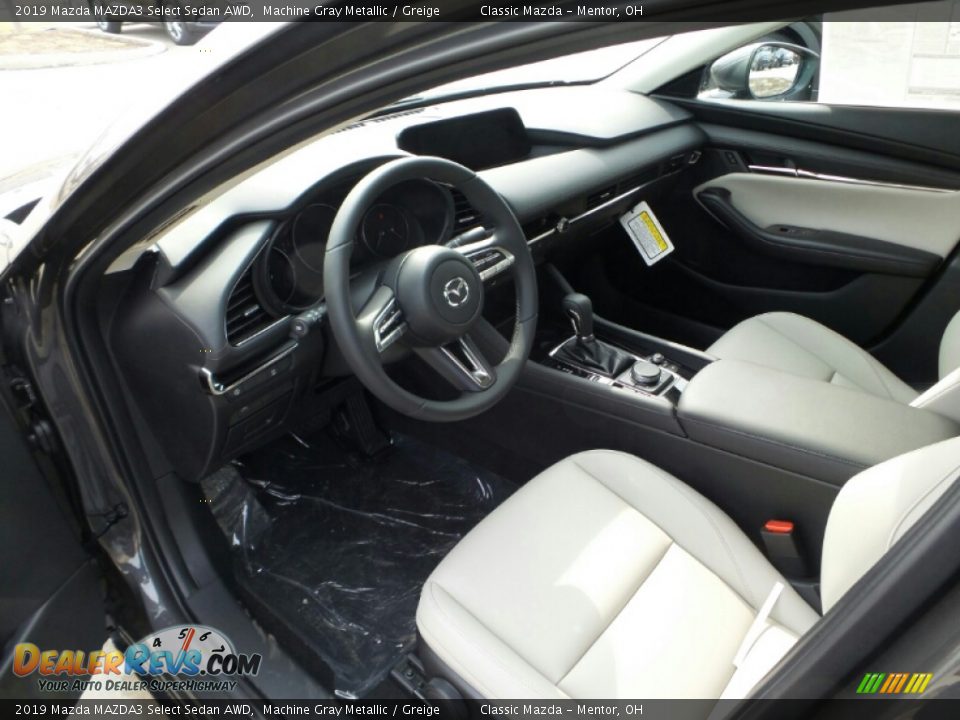2019 Mazda MAZDA3 Select Sedan AWD Machine Gray Metallic / Greige Photo #4