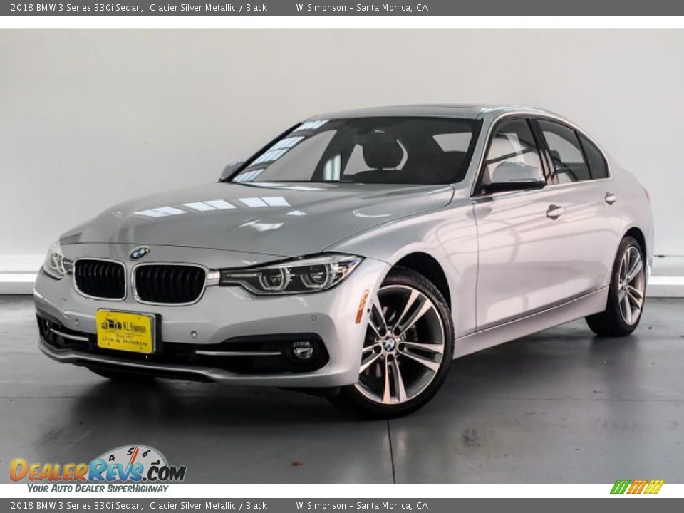 2018 BMW 3 Series 330i Sedan Glacier Silver Metallic / Black Photo #12