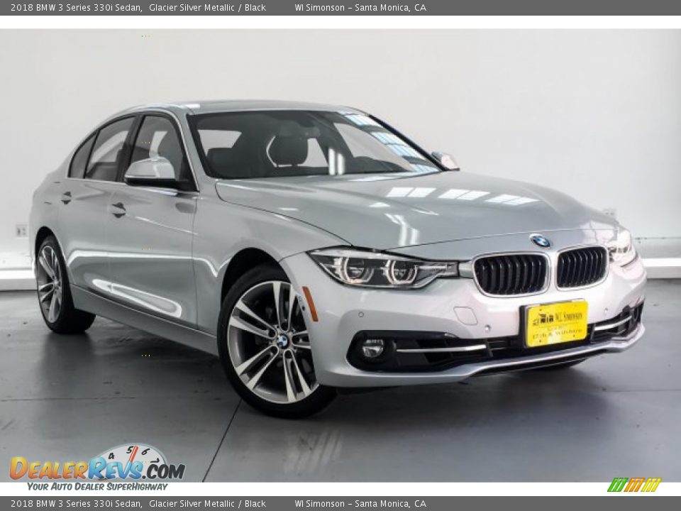 2018 BMW 3 Series 330i Sedan Glacier Silver Metallic / Black Photo #14