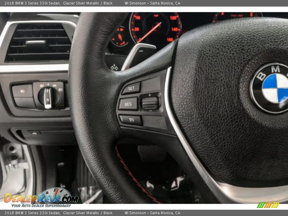 2018 BMW 3 Series 330i Sedan Glacier Silver Metallic / Black Photo #19