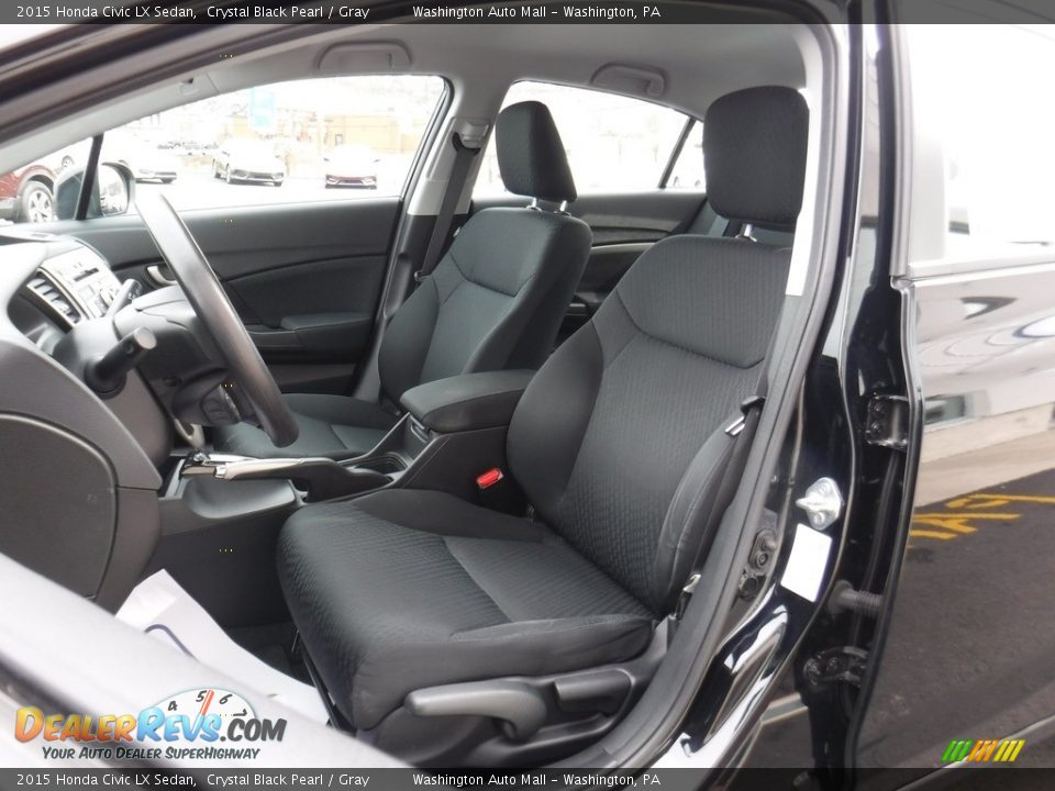 2015 Honda Civic LX Sedan Crystal Black Pearl / Gray Photo #12